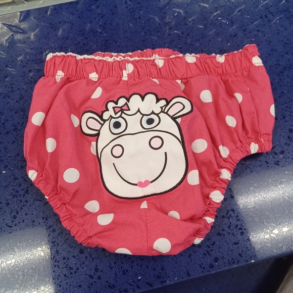 Tiny Tillia by Avon cow polka dots diaper cover Pink and White - Picture 2 of 9